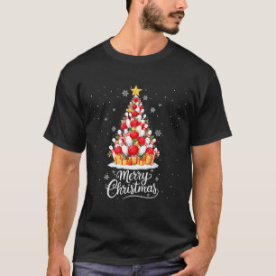 Funny Bowling Christmas Tree Lights Xmas Men Women T-Shirt