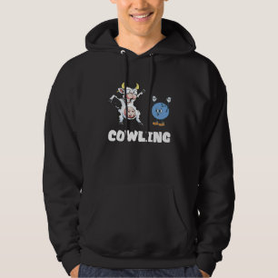 Funny Bowling Cow Bowling Ball Bowler Strike Bowli Hoodie