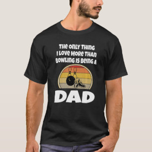 Funny Bowling Dad Bowler Father  Retro Sunset Ball T-Shirt