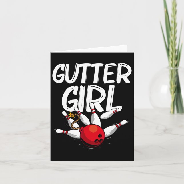 Funny Bowling Design For Girls Women Bowler Bowlin Card (Front)