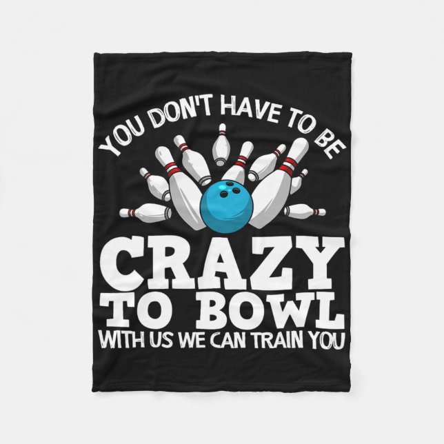Funny Bowling Design For Men Women Kids Bowler Bow Fleece Blanket (Front)