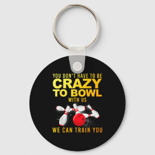 Funny Bowling Design For Men Women Kids Bowler Bow Keychain