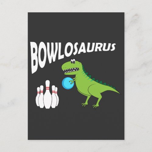 Funny Bowling Dino _ Dinosaur Bowler Gift Idea Postcard
