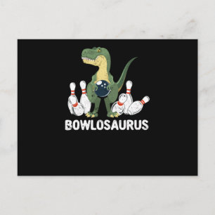 Funny Bowling Dinosaur Bowler Dino Bowl T-Rex Postcard