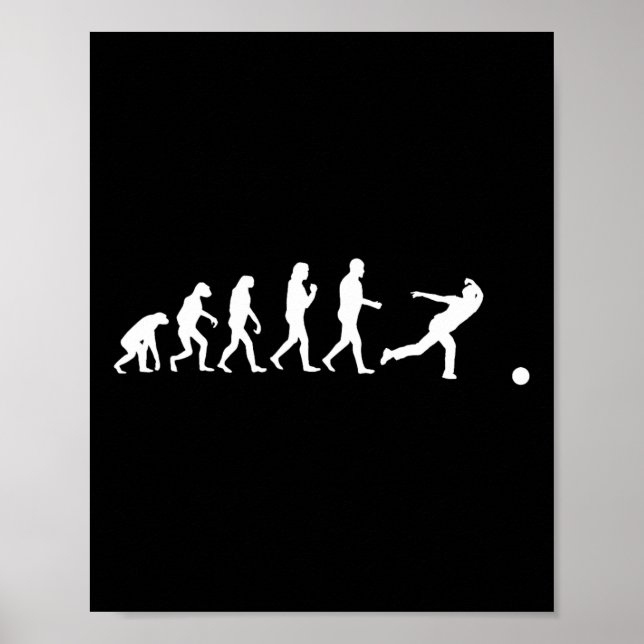 Funny Bowling Evolution Gift Bowler Sports Player  Poster (Front)