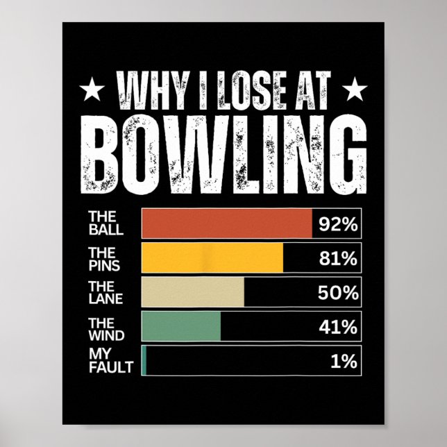 Funny Bowling Excuses  Poster (Front)
