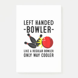 Funny Bowling Gift For Men Women Cool Left Handed Post-it Notes