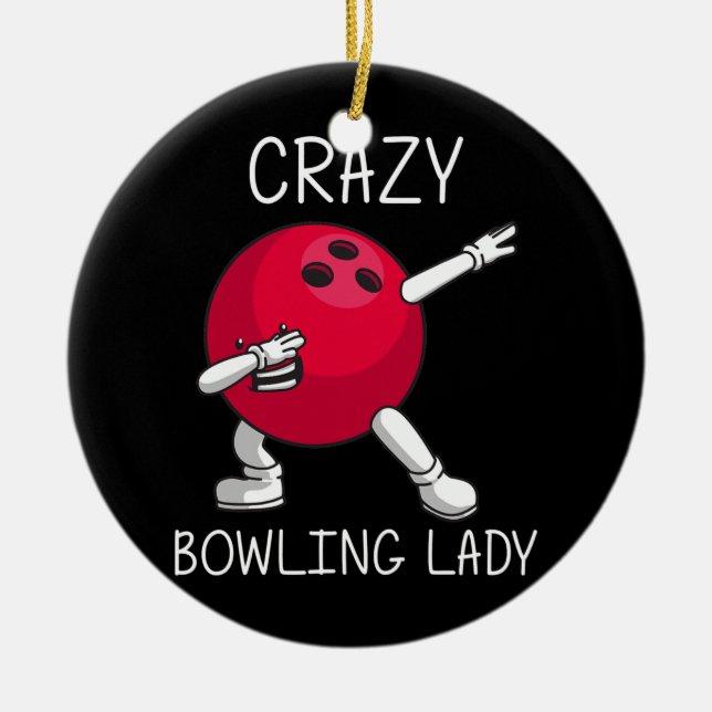 Funny Bowling Gift For Women Grandma Bowler Game Ceramic Ornament (Front)