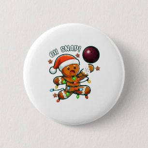 Funny Bowling Gingerbread Cookie Lights Oh Snap Gi Button
