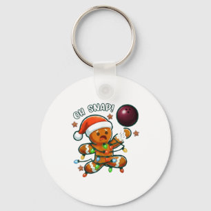 Funny Bowling Gingerbread Cookie Lights Oh Snap Gi Keychain