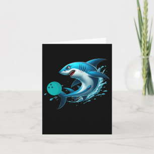 Funny Bowling Graphic Bowling Shark Playing Bowlin Card