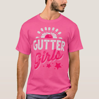 Funny Bowling Gutter Girls Bowler Girls Ladies Bow T-Shirt