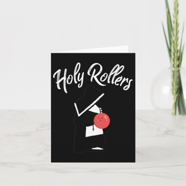 Funny Bowling Holy Rollers  Card (Front)