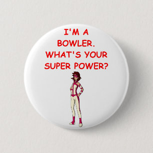 funny bowling joke button