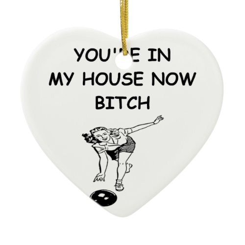 funny bowling joke ceramic ornament