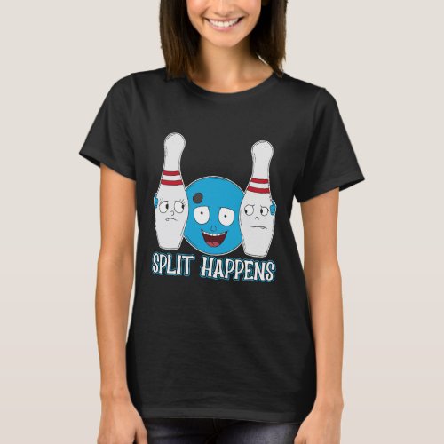 Funny Bowling Joke Split Happens T_Shirt