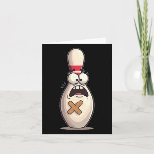 Funny Bowling Lover Bowlers Scared Pin Graphic For Card