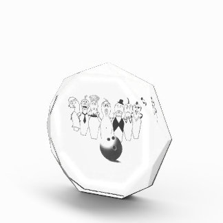 Funny bowling pin characters acrylic award