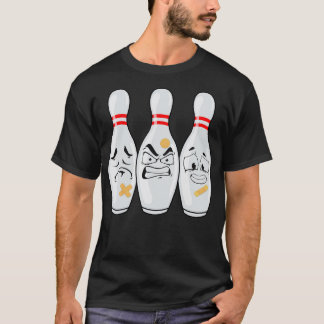 Funny Bowling Pin Faces For Bowling Lover Men Kids T-Shirt