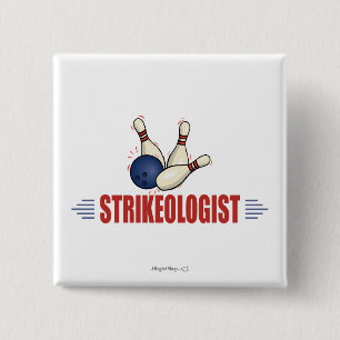 Funny Bowling Pinback Button