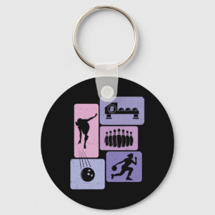 Funny Bowling Player Bowler Game Enthusiast Outfit Keychain