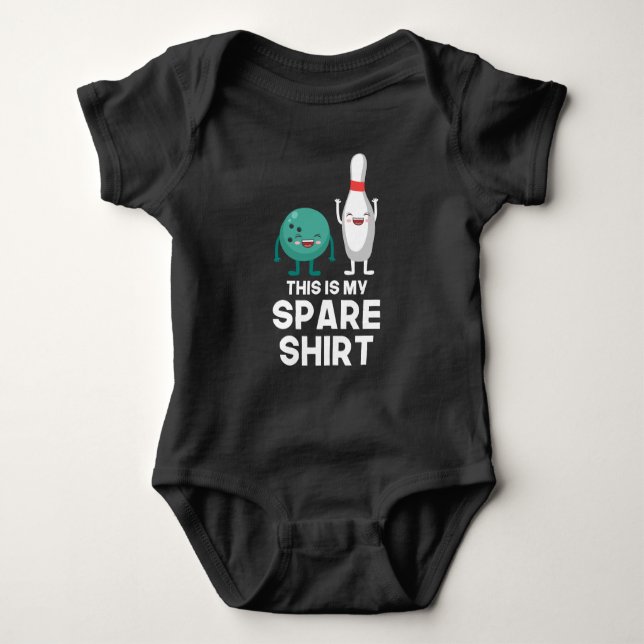 Funny Bowling Player Pin Ball This is my Spare Baby Bodysuit (Front)