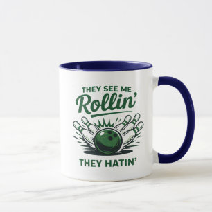 Funny Bowling Saying Retro Bowler Pins And Balls Mug