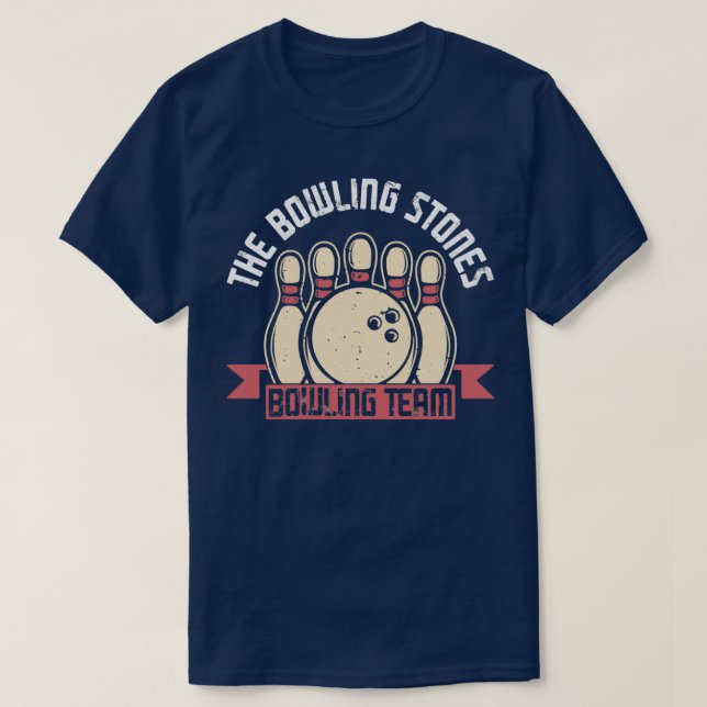 Funny Bowling Stones Team T-Shirt (Design Front)