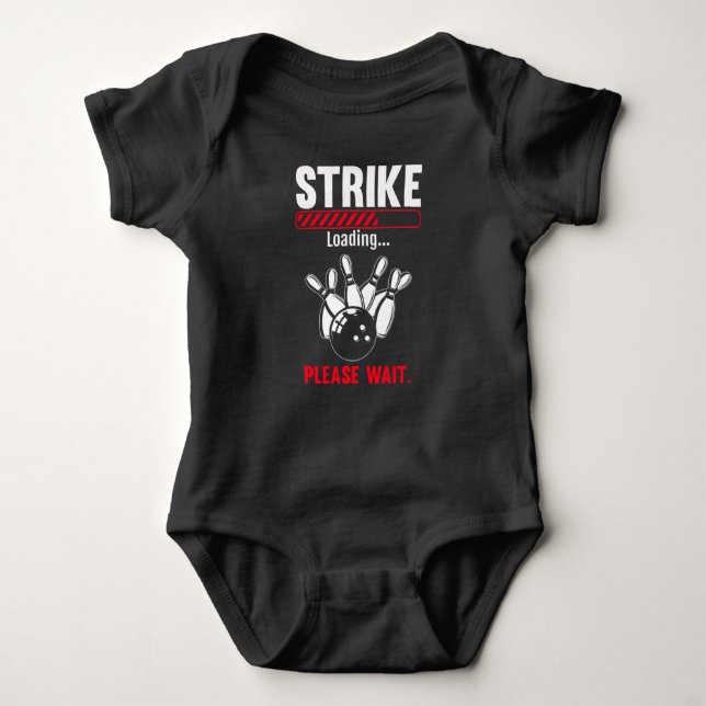 Funny Bowling Strike Loading Bowling Player Bowler Baby Bodysuit (Front)