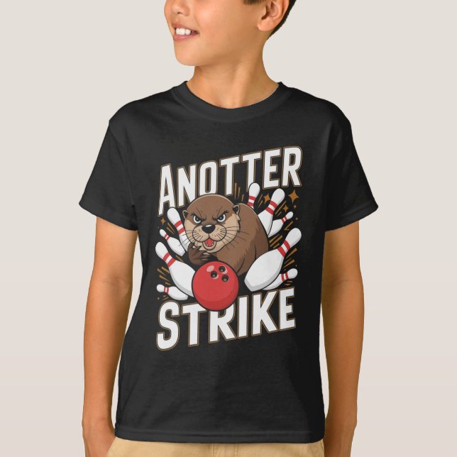 Funny Bowling Strike Pun - Anotter Strike Otter  T-Shirt (Front)