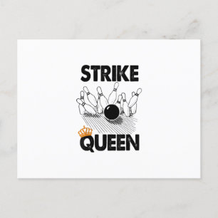 Funny Bowling Strike Queen Tee Shirt Men Women Gif Announcement Postcard