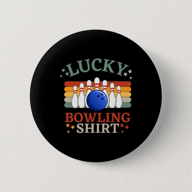 Funny Bowling This Is My Bowling Strike Team  Button (Front)