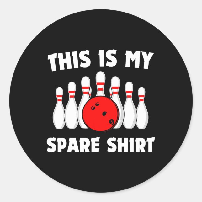 Funny Bowling This Is My Spare Shirt Bowling Retro Classic Round Sticker (Front)