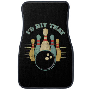 Funny Bowling Vintage T-Shirt I'd Hit That Funny T Car Floor Mat