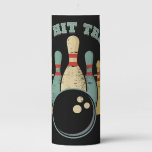 Funny Bowling Vintage T-Shirt I'd Hit That Funny T Pillar Candle