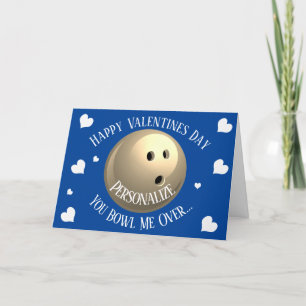 Funny Bowling You Bowl Me Over Valentines Holiday Card