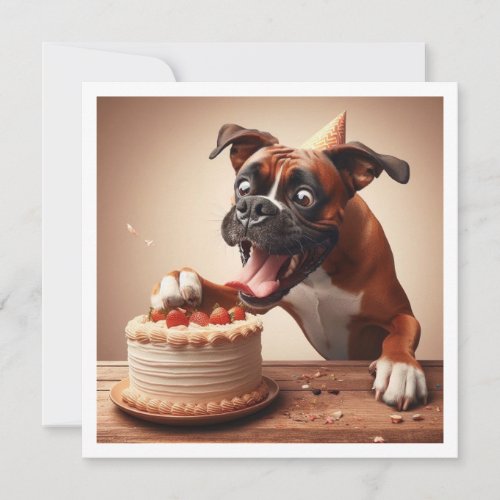 Funny Boxer card Boxer Birthday Invitation