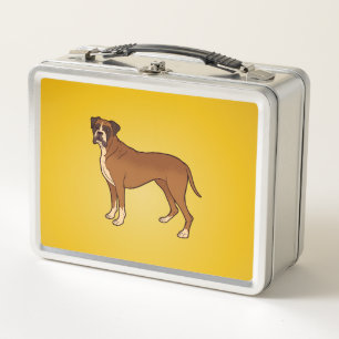 Funny Boxer Dog Breed Design Metal Lunch Box