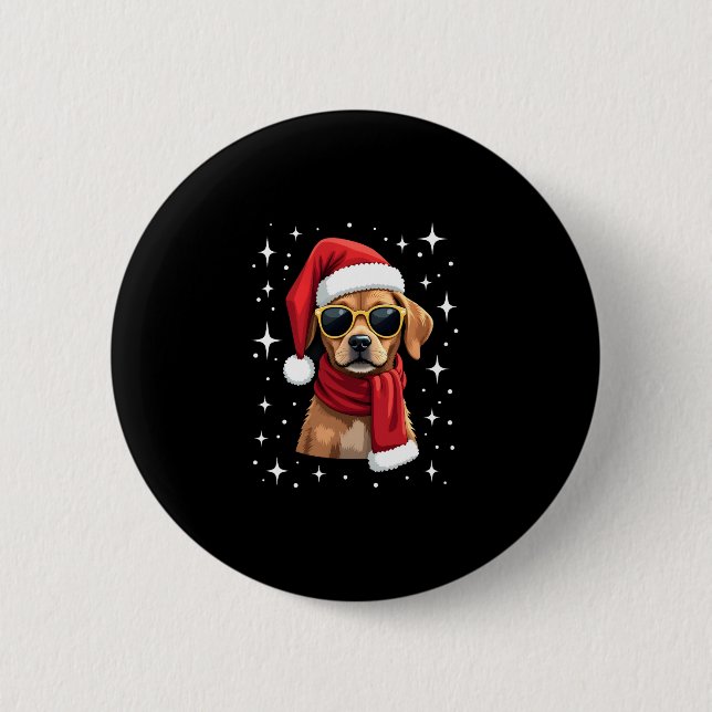 Funny Boxer Dog Christmas Lights Xmas Outfit Pajam Button (Front)