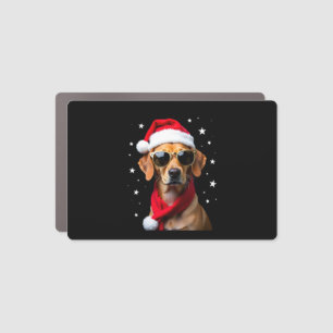 Funny Boxer Dog Christmas Lights Xmas Outfit Pajam Car Magnet