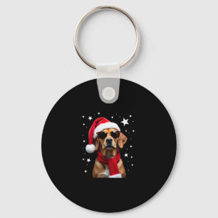Funny Boxer Dog Christmas Lights Xmas Outfit Pajam Keychain