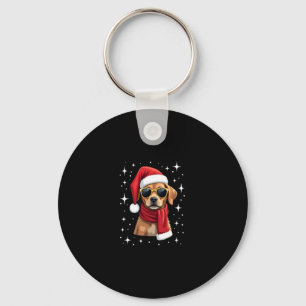 Funny Boxer Dog Christmas Lights Xmas Outfit Pajam Keychain