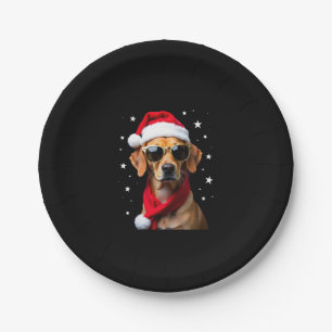 Funny Boxer Dog Christmas Lights Xmas Outfit Pajam Paper Plates