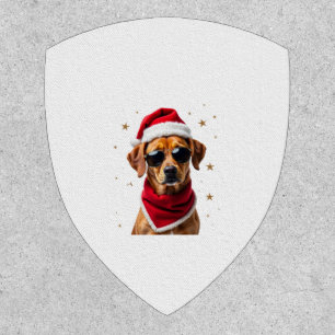 Funny Boxer Dog Christmas Lights Xmas Outfit Pajam Patch