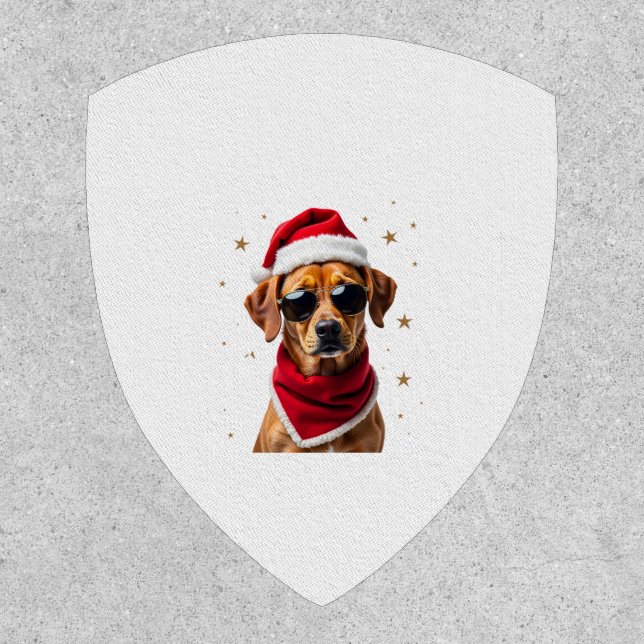 Funny Boxer Dog Christmas Lights Xmas Outfit Pajam Patch (Front)