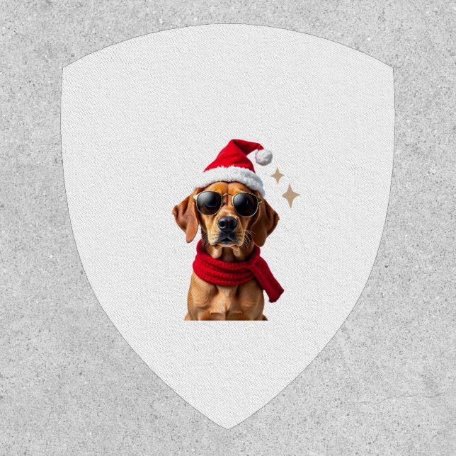 Funny Boxer Dog Christmas Lights Xmas Outfit Pajam Patch (Front)
