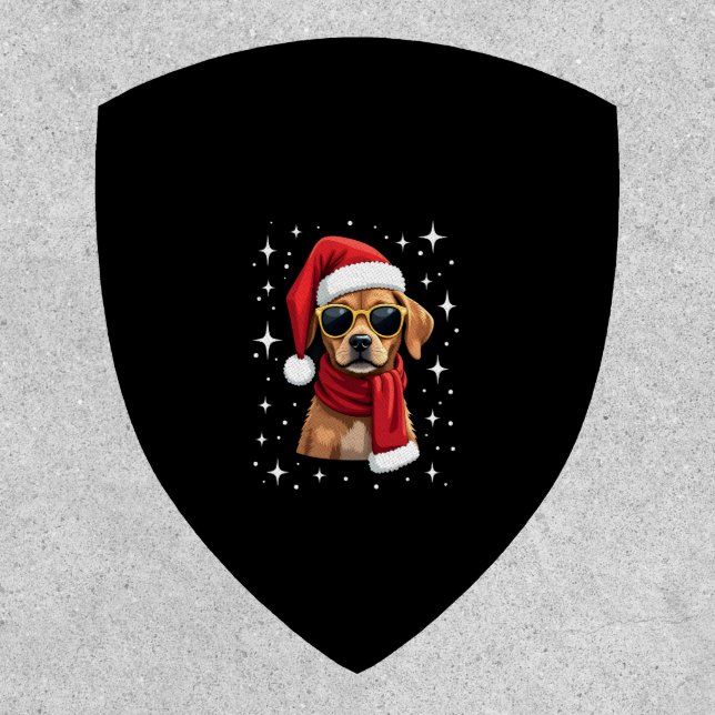 Funny Boxer Dog Christmas Lights Xmas Outfit Pajam Patch (Front)