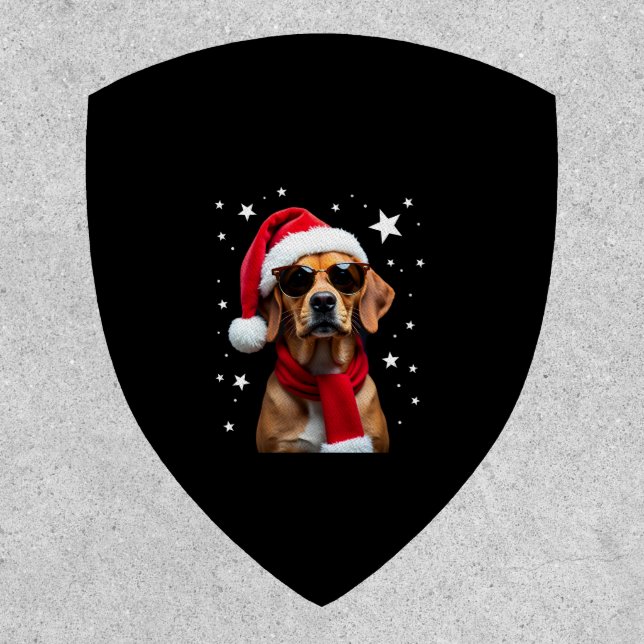 Funny Boxer Dog Christmas Lights Xmas Outfit Pajam Patch (Front)