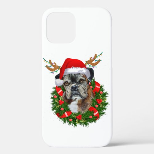 Funny Boxer Dog Christmas Reindeer Xmas Gift iPhone 12 Case