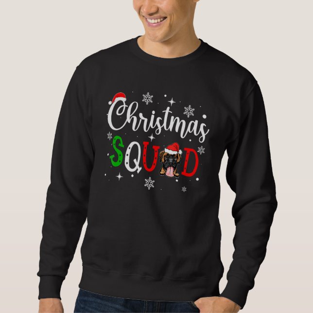 Funny Boxer Dog Christmas Squad Family Matching Pa Sweatshirt (Front)